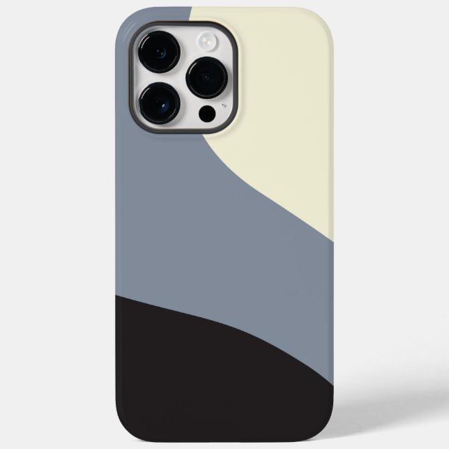 Einfache Waves - Schwarz, Grau und Creme Case-Mate iPhone 14 Pro Max Hülle (Rückseite)