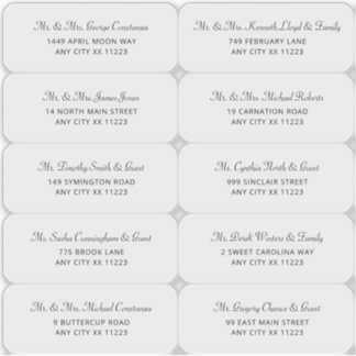 Einfache Wedding Guest Address Labels