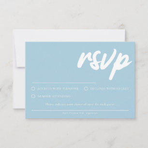 Einfache weiche blaue RSVP-Karte mit Essensauswahl Einladung