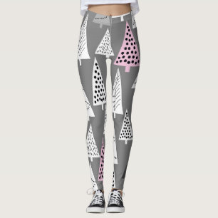 Einfache Weihnachten: Abstraktes Baummuster Leggings