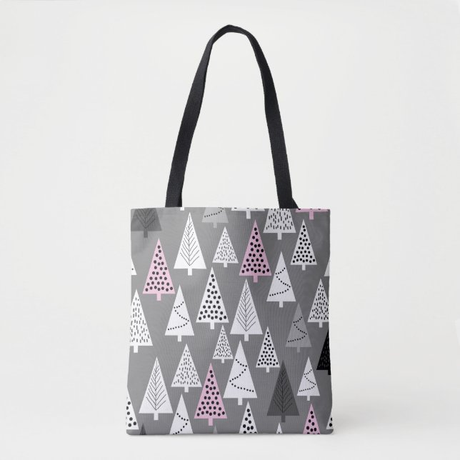 Einfache Weihnachten: Abstraktes Baummuster Tasche (Vorderseite)
