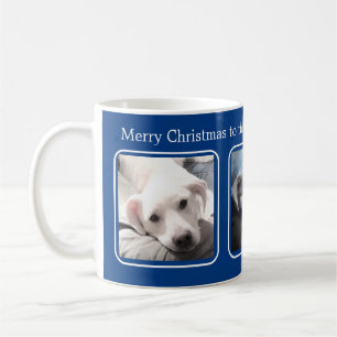Einfache Weihnachten Drei Foto Blau und Weiß Kaffeetasse