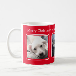 Einfache Weihnachten Drei Foto Rot und Weiß Kaffeetasse