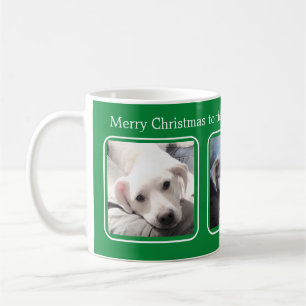 Einfache Weihnachten Drei Fotos Grün und Weiß Kaffeetasse