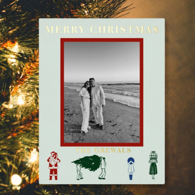 Einfache Weihnachten Folien Feiertagspostkarte (Von Creator hochgeladen)