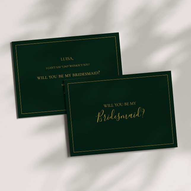 Einfache Weihnachten | Green Bridesmaid Vorschlags Einladung (Von Creator hochgeladen)