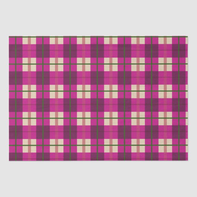 Einfache Weihnachten Kariert rosa Lila geprüft Seidenpapier (Vorderseite)