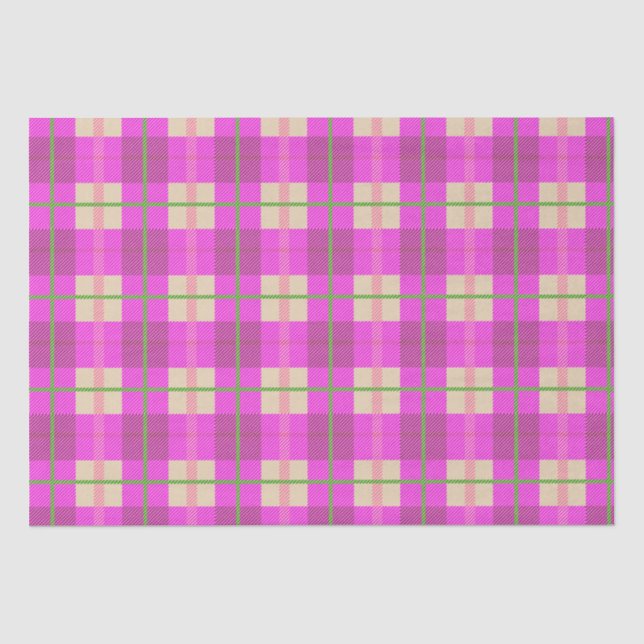 Einfache Weihnachten Kariert rosa Lila geprüft Seidenpapier (Vorderseite)