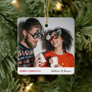 Einfache Weihnachten Modernes Foto Keramikornament