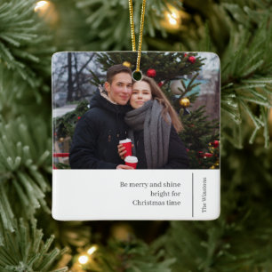 Einfache Weihnachten   Modernes Foto Keramikornament