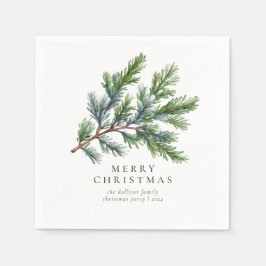 Einfache Weihnachten Wasserfarben-Pine Serviette