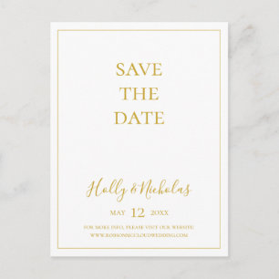 Einfache Weihnachten   Weiße Save the Date Postkar Einladungspostkarte