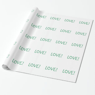 Einfache Weihnachts-Liebe Urlaub Grün Schriftart Geschenkpapier