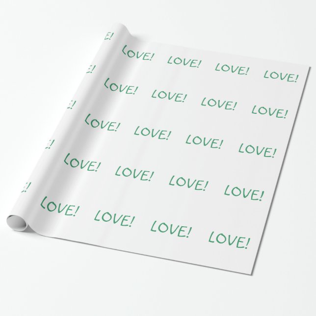 Einfache Weihnachts-Liebe Urlaub Grün Schriftart Geschenkpapier (Ungerollt)