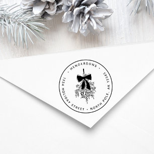 Einfache Weihnachts-Mistletoe-Rücksendeadresse Permastempel