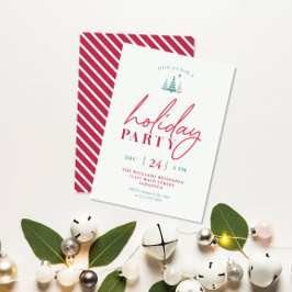 Einfache Weihnachts-Party Einladung Rot