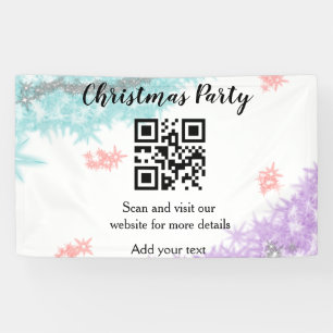 Einfache Weihnachts-Party-Website Strichcode QR Na Banner