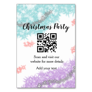 Einfache Weihnachts-Party-Website Strichcode QR Na Tischnummer
