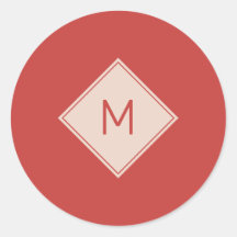 Einfache Weihnachts-Rot- und Creme-Monogramm-Karos