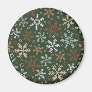 Einfache Weihnachts-Schneeflocken-Muster   Magnet