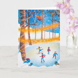 Einfache Weihnachts-Skate Kunstwerk Weihnachtskart Karte
