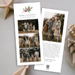 Einfache Weihnachts Wasserfarben Blumenfoto Collag Feiertagskarte<br><div class="desc">Die weihnachtliche Weihnachtswasserfarbe Floral Foto Collage Holiday Card verfügt über vier Fotos auf der Vorderseite und ein weiteres Foto auf der Rückseite mit Platz für Ihre längere Nachricht.</div>