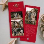 Einfache Weihnachts Wasserfarben Blumenfoto Collag Feiertagskarte<br><div class="desc">Die weihnachtliche Weihnachtswasserfarbe Floral Foto Collage Holiday Card verfügt über vier Fotos auf der Vorderseite und ein weiteres Foto auf der Rückseite mit Platz für Ihre längere Nachricht.</div>