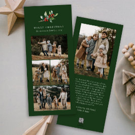 Einfache Weihnachts Wasserfarben Blumenfoto Collag Feiertagskarte