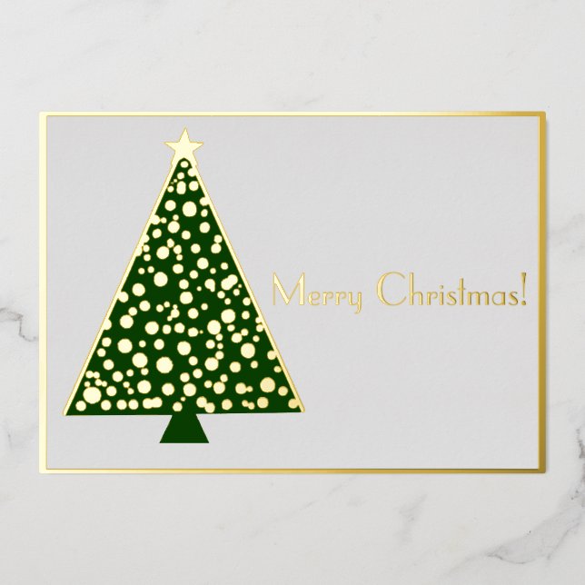 Einfache Weihnachtsbaum - fröhliche Weihnachten Folieneinladung (Vorderseite)