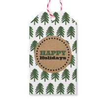 Einfache Weihnachtsbaum Happy Holidays Geschenk Ta