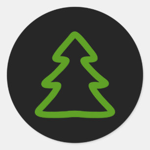 Einfache Weihnachtsbaum Runder Aufkleber