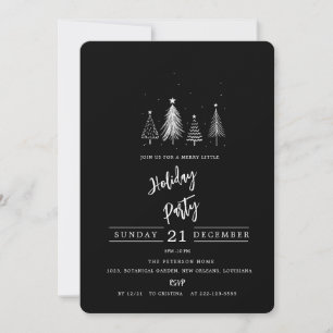 Einfache Weihnachtsbaume Black Holiday Party Einladung