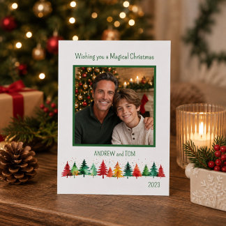 Einfache Weihnachtsbäume Feiertagskarte