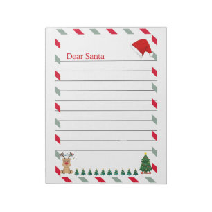 Einfache Weihnachtsbrief-Seite an den Weihnachtsma Notizblock