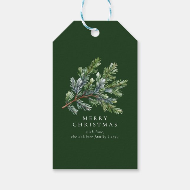 Einfache Weihnachtsfarbe Blüte Geschenkanhänger (Vorderseite)