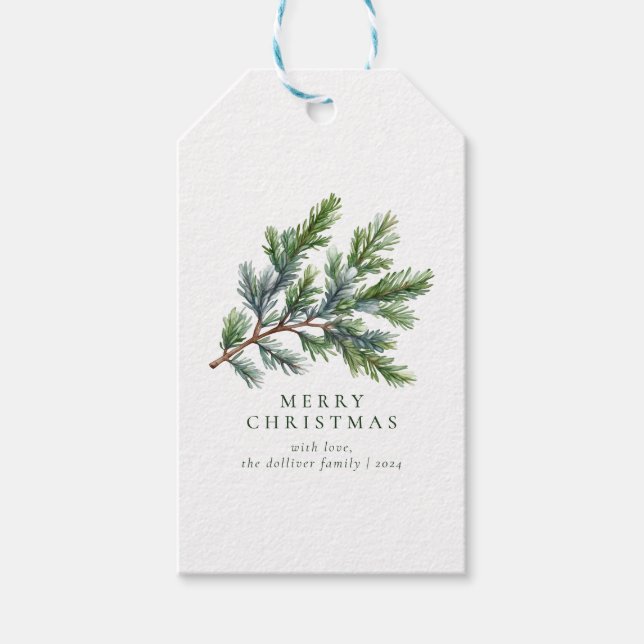 Einfache Weihnachtsfarbe Blüte Geschenkanhänger (Vorderseite)