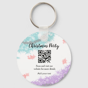 Einfache Weihnachtsfeier-Website-Barcode QR Name h Schlüsselanhänger