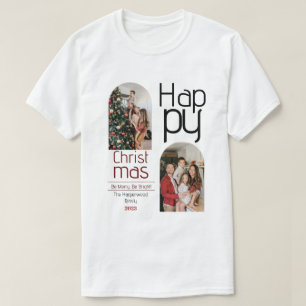 Einfache Weihnachtsfeiertage Modernes Typografie-F T-Shirt