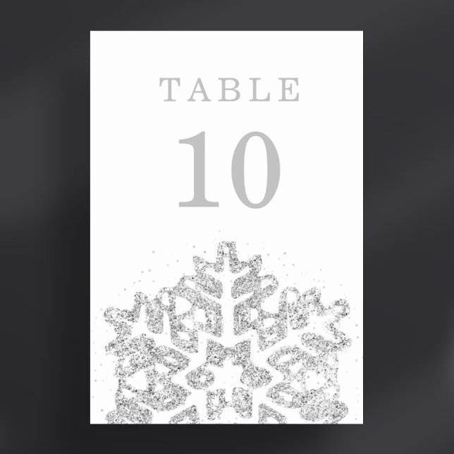 Einfache Weihnachtsfeiertage Silver Tischnummer (Simple Winter Christmas Holiday Wedding Silver Table Number)