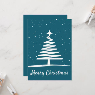 Einfache Weihnachtskarte | Minimaler Weihnachtsbau Einladung