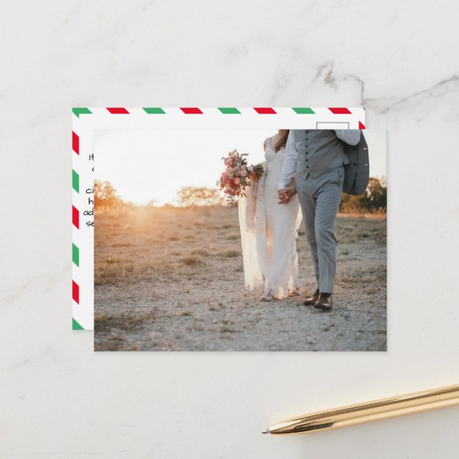 Einfache Weihnachtspostkarte Feiertagspostkarte (Vorderseite/Rückseite Beispiel)