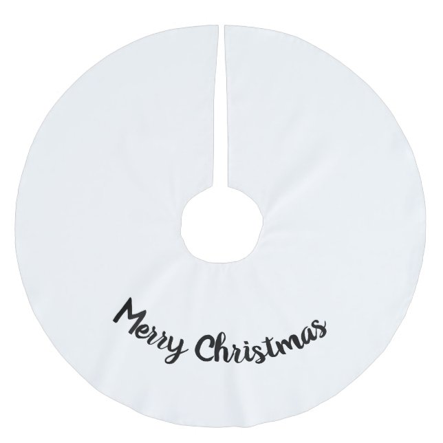 einfache WeihnachtsWeihnachten Ihren Foto Text bru Polyester Weihnachtsbaumdecke (Vorderseite)