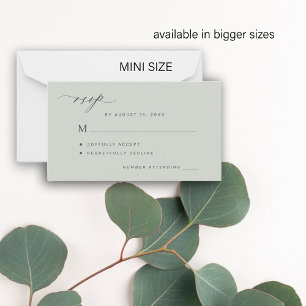 Einfache Weise grüne Hochzeit RSVP Mini Mitteilungskarte