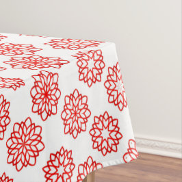Einfache Weiß & Rot Winter Floral Weihnachten Tischdecke