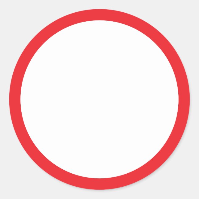 Einfache weiße Blank mit Red Border Classic Runde Runder Aufkleber (Vorderseite)
