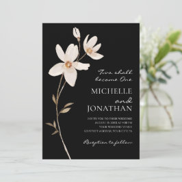 Einfache weiße Blume auf Christlicher Hochzeit Einladung