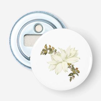Einfache weiße Blume und Laub Flaschenöffner