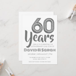 einfache weiße Einladungen zum 60. Hochzeitstag