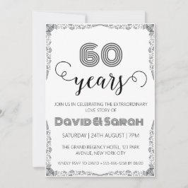 einfache weiße Einladungen zum 60. Hochzeitstag