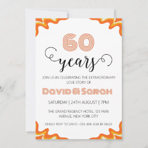 einfache weiße Einladungen zum 60. Hochzeitstag